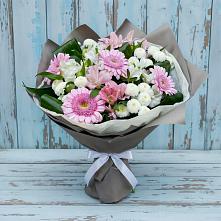 Букет цветов из:  Герберы, Альстромерии и Хризантемы в Уйское