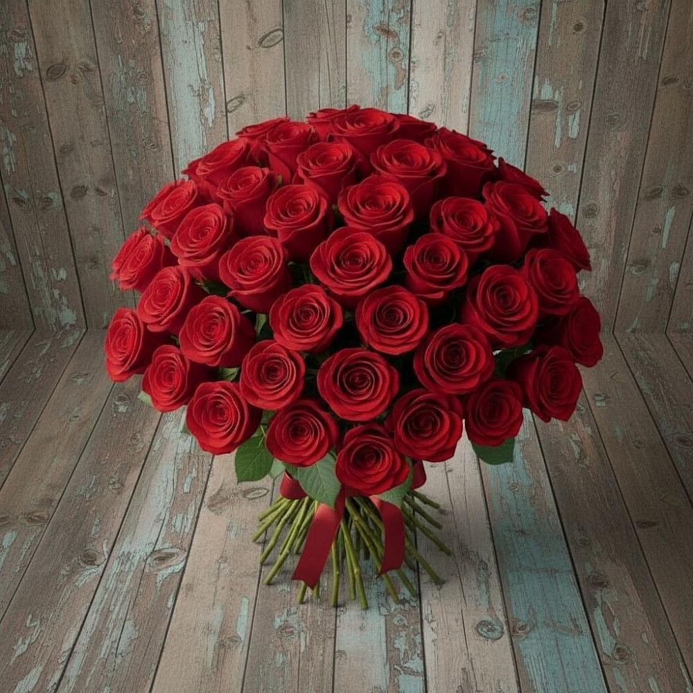 Букет 55 Красных роз Фридом в Уйское