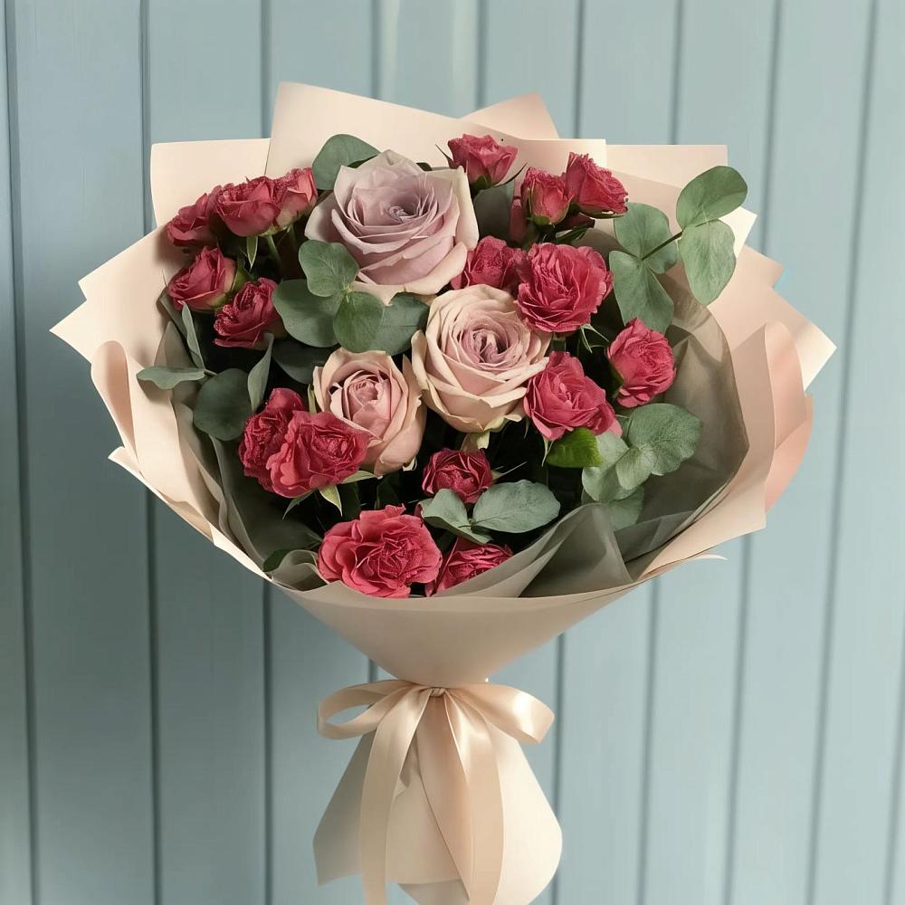 Букет цветов из: Гвоздики и Розы в Уйское