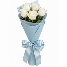 Букет 5 Белых роз Проуд в Уйское