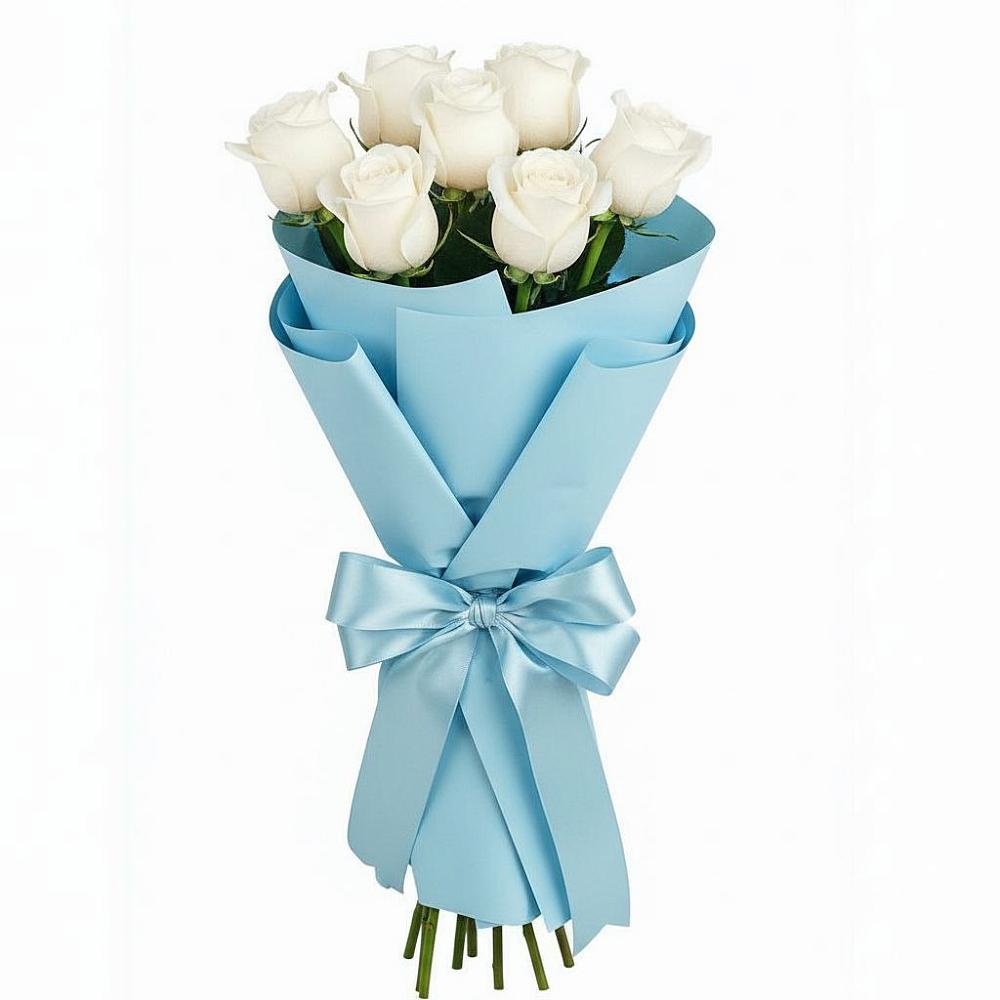 Букет 7 белых роз Проуд в Уйское