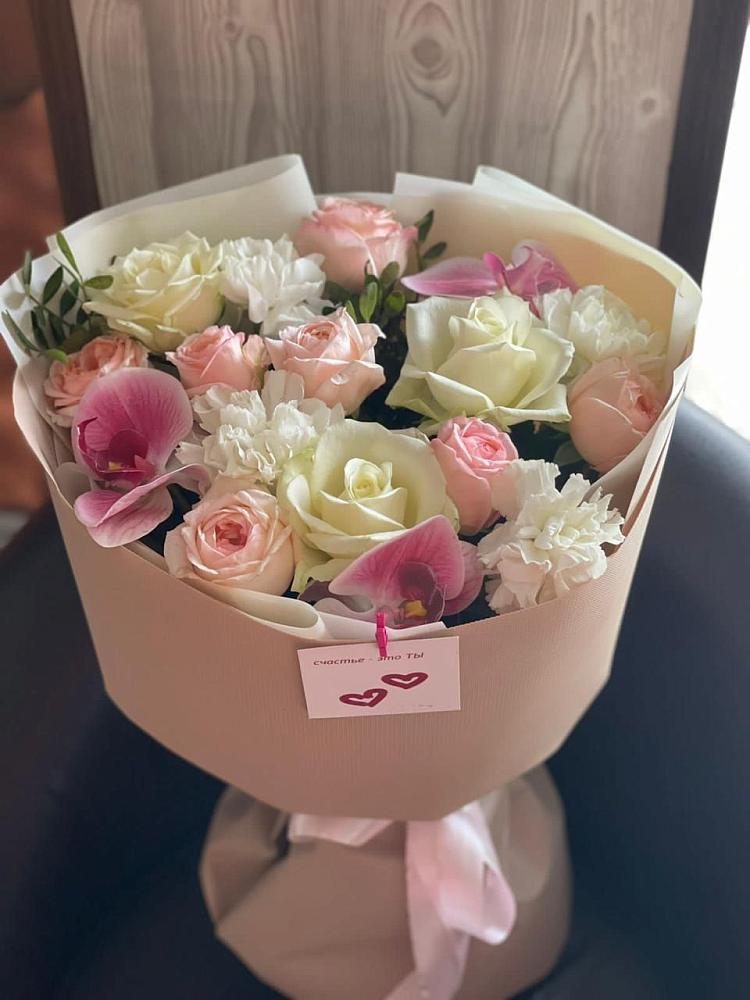 Букет цветов из: Орхидеи, Розы и Гвоздики в Уйское