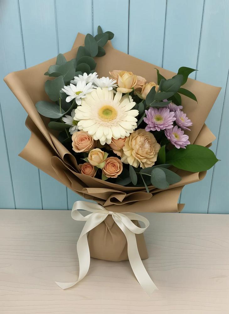 Букет цветов из: Герберы и Хризантемы в Уйское