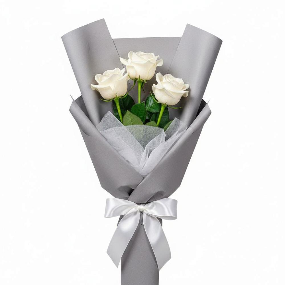 Букет 3 белые розы в Уйское