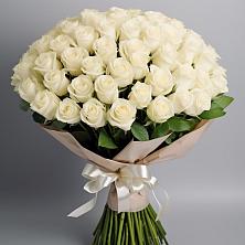 Букет 101 беля роза Белоснежка в Уйское