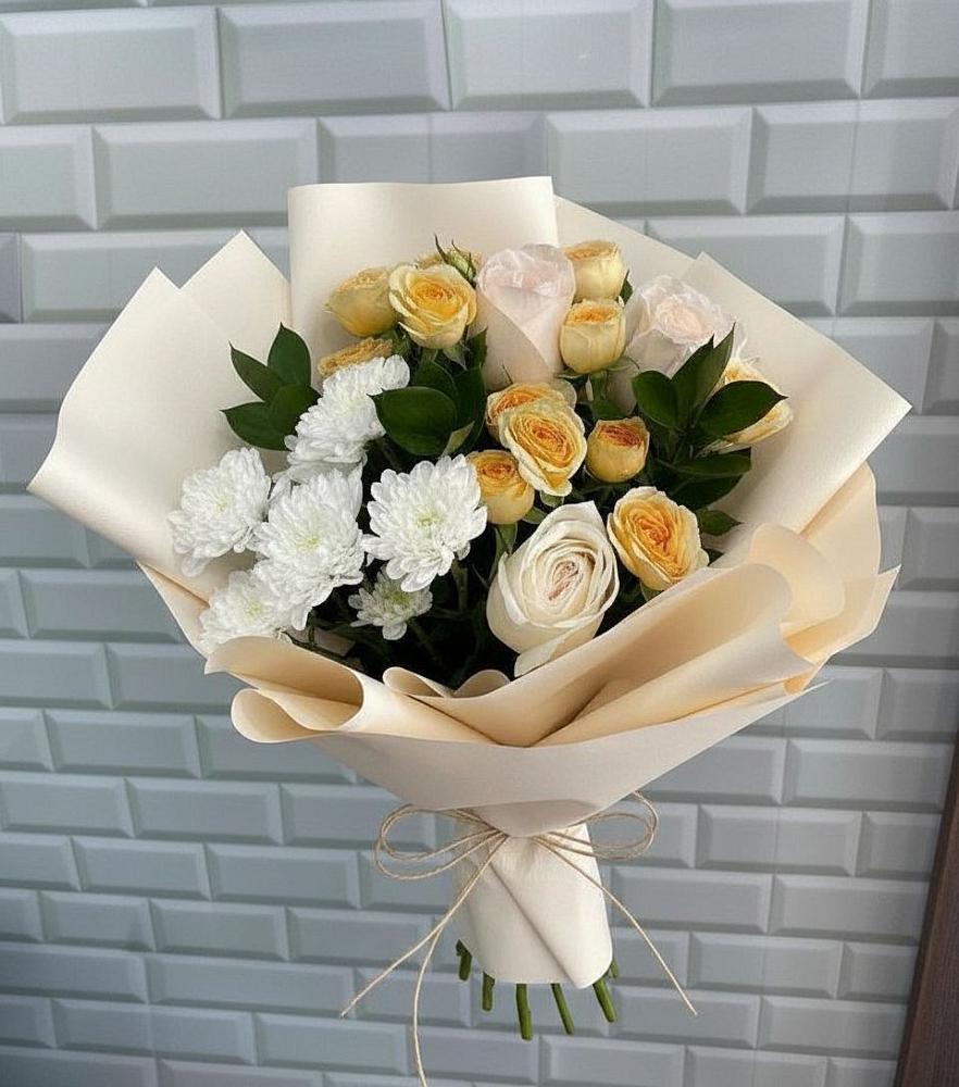 Букет цветов из: Розы и Хризантемы в Уйское