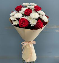 Букет цветов из:  Розы и Хризантемы в Уйское
