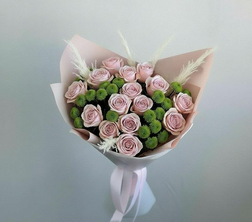 Букет цветов из: Розы и Хризантемы в Уйское