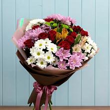 Букет цветов из:  Розы, Хризантемы и Альстромерии в Уйское