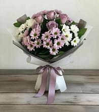 Букет цветов из:  Хризантемы и Розы в Уйское