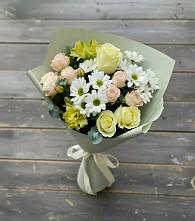 Букет цветов из:  Альстромерии, Розы и Хризантемы в Уйское