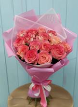 Букет 15 Розовых роз Равель в Уйское